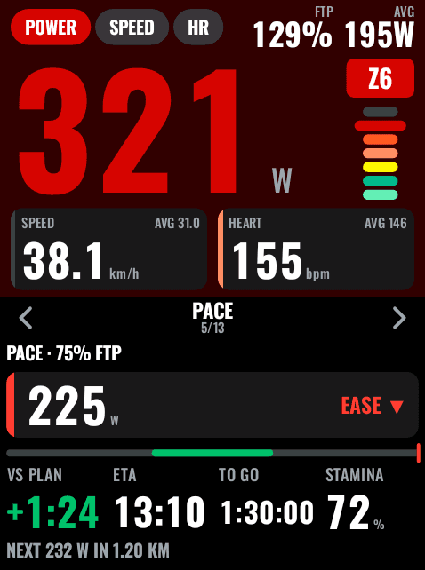 Pangu Dash's Pace panel